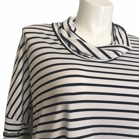 Onayaya striped cowl neck tunic top. Small - Picture 2 of 4